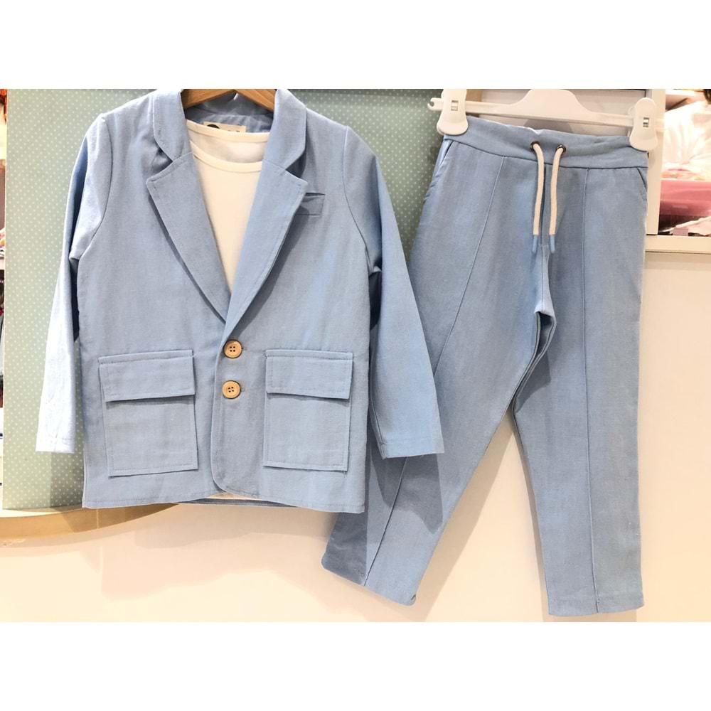 1465 KETEN BLAZER ÜÇLÜ TAKIM 3/9