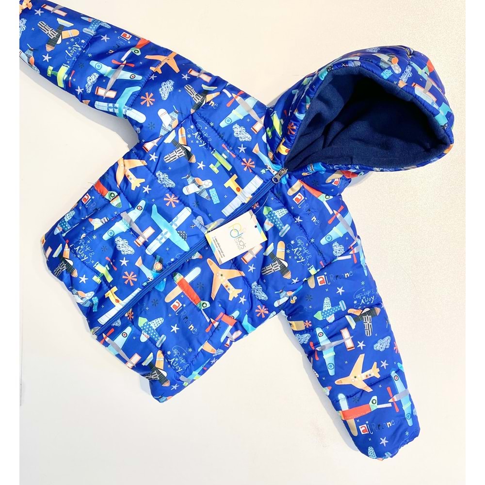 386075 ERKEK ÇOCUK UÇAK DESENLİ MONT 5/8