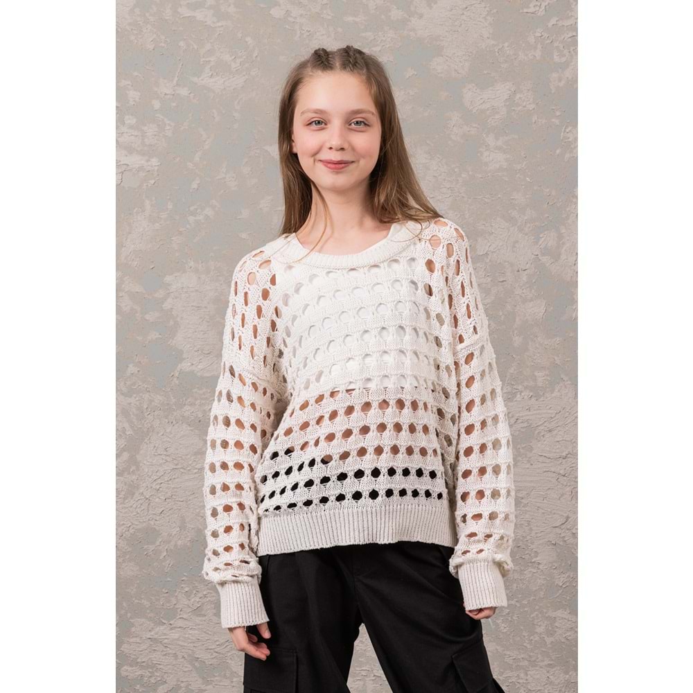 0386 ÇOCUK ÖRGÜ CROP BLUZ
