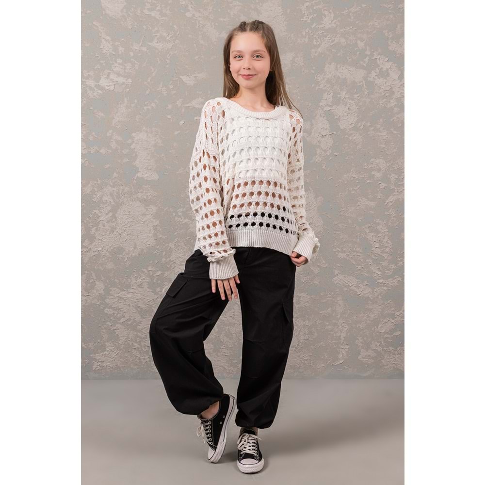 0386 ÇOCUK ÖRGÜ CROP BLUZ