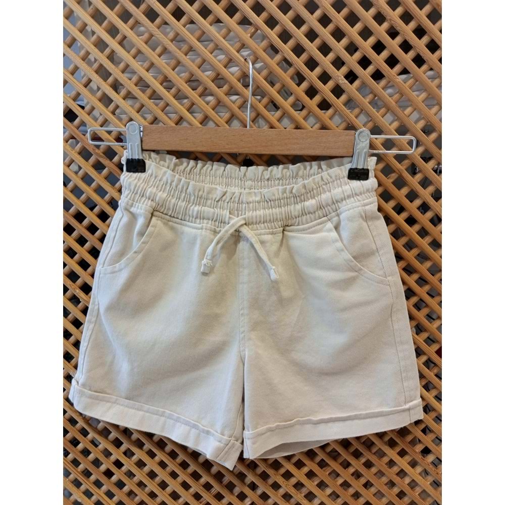 2808 ÇOCUK BELİ LASTİKLİ İNCE KOT KUMAŞ ŞORT