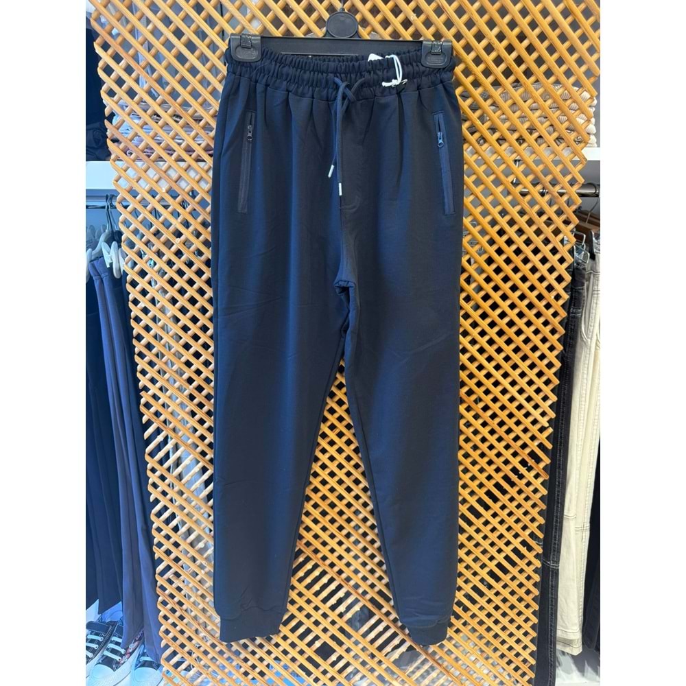 437723 ÇOCUK PAMUK PENYE CEP FERMUARLI GENİŞ KALIP EŞOFMAN ALT