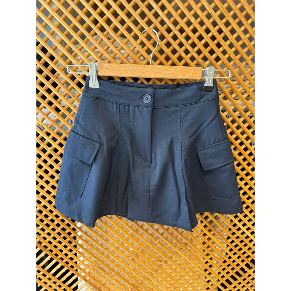 224202 ÇOCUK KARGO CEPLİ BELDEN AYARLAMALI ŞORT ETEK - PD KIDS