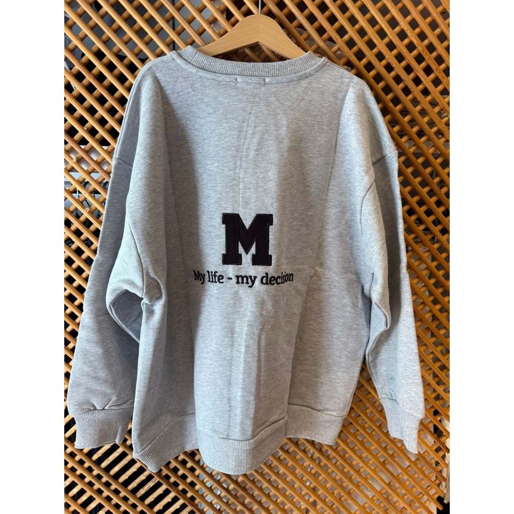 123220 ÇOCUK PAMUKLU PENYE BASKILI OVERSİZE SWEAT - PD KIDS