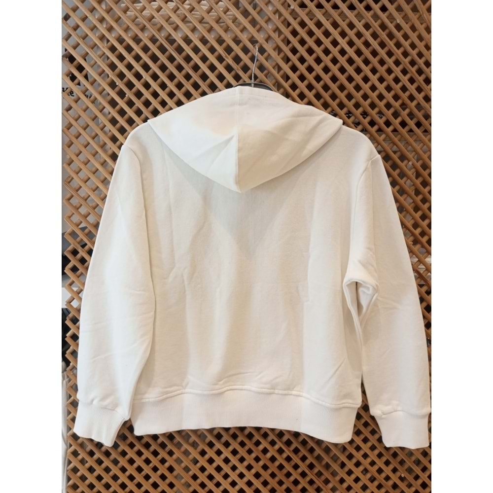 225270 ÇOCUK KAPÜŞONLU PAMUK KOTON OVERSİZE SWEAT HIRKA