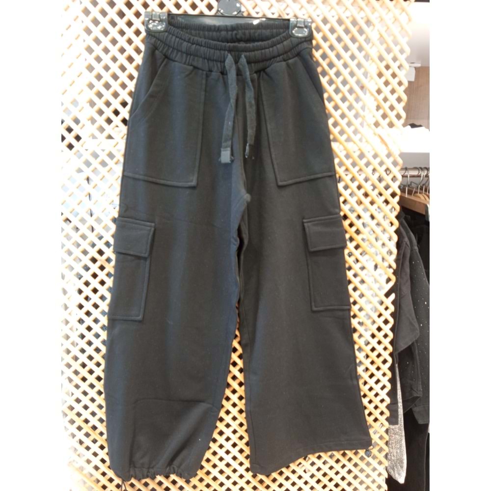 124240 ÇOCUK PAMUK KOTON KARGO CEPLİ BOL KESİM EŞOFMAN ALT