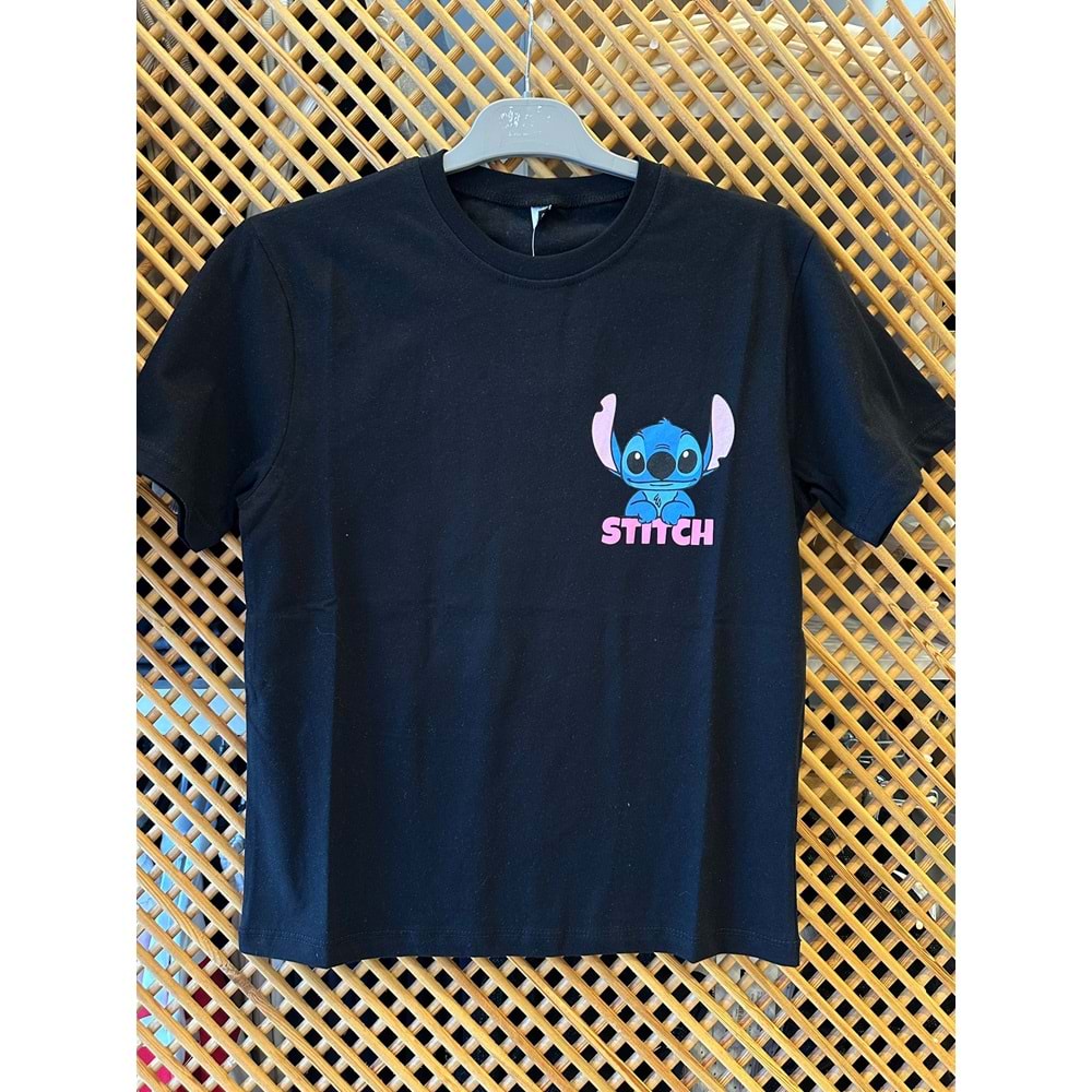 0039 ÇOCUK PAMUK PENYE KARAKTER SIRT BASKILI TİŞÖRT - SİYAH - 11/12 - ST000002130-SİYAH-11/12