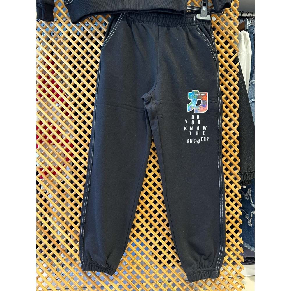 4006 ÇOCUK KAPŞONLU SIRTI BASKILI TAKIM - PD KIDS - ÇOCUK - SİYAH - 12/13 - ST000002137-SİYAH-12/13