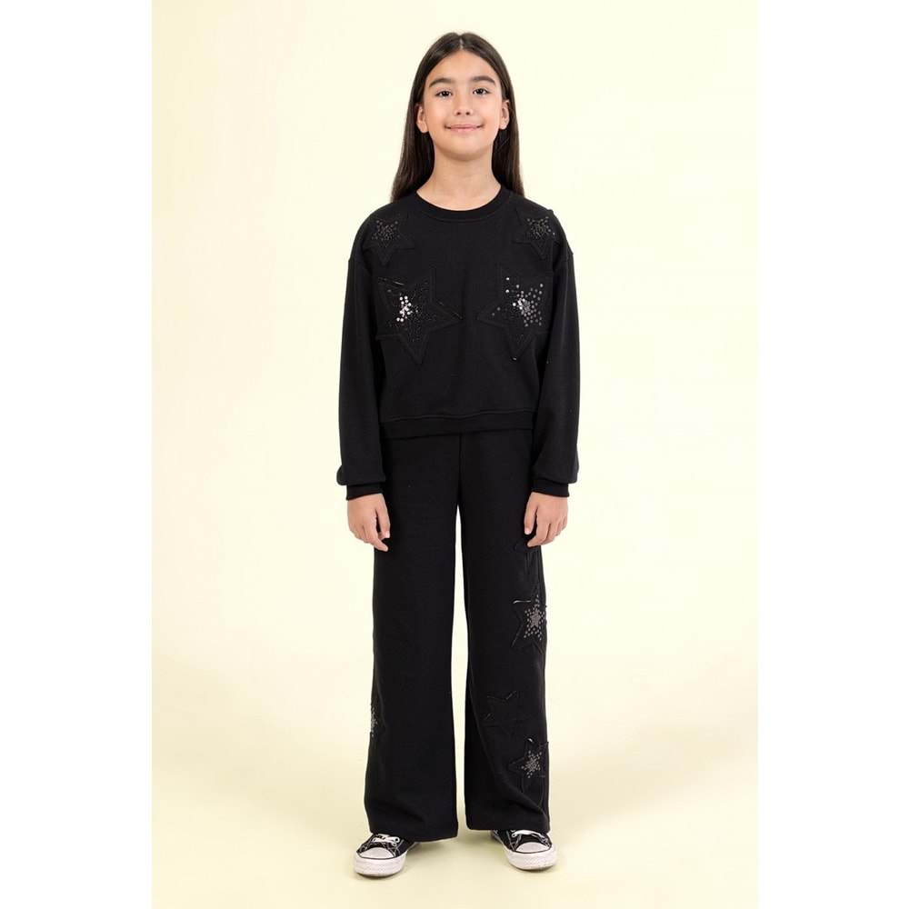 9842 ÇOCUK YILDIZ NAKIŞLI MEVSİMLİK EŞOFMAN TAKIMI