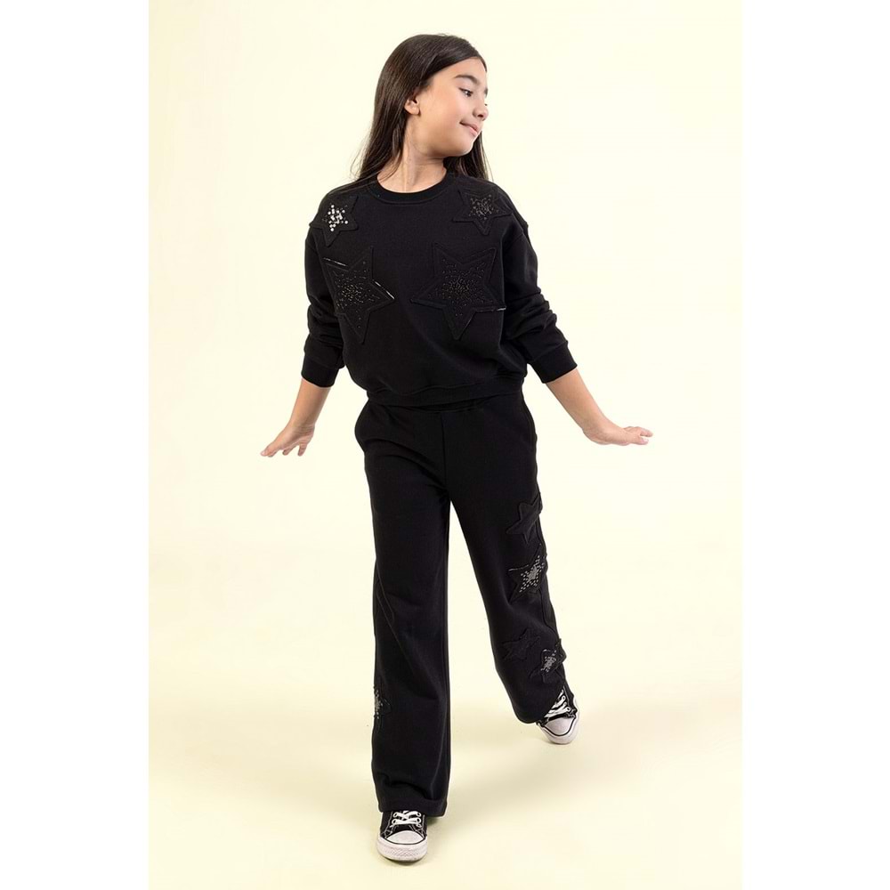 9842 ÇOCUK YILDIZ NAKIŞLI MEVSİMLİK EŞOFMAN TAKIMI