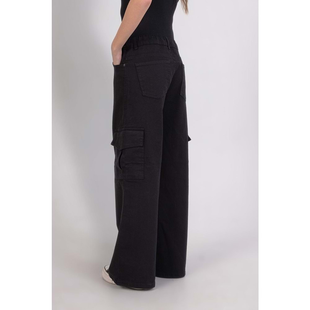 411 ÇOCUK KARGO CEPLİ KOT PANTOLON - ÇOCUK - SİYAH - 9/10