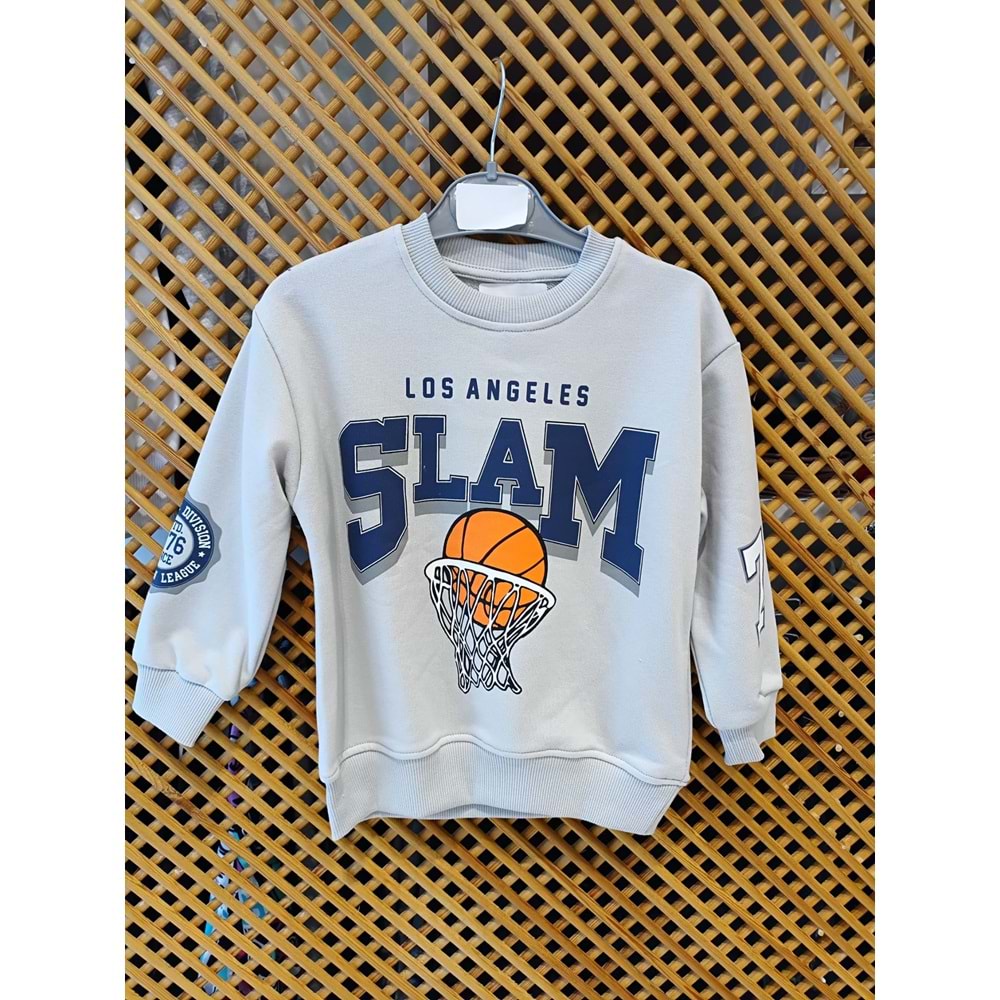 4121 ÇOCUK PAMUKLU ÖNÜ BASKILI SWEAT