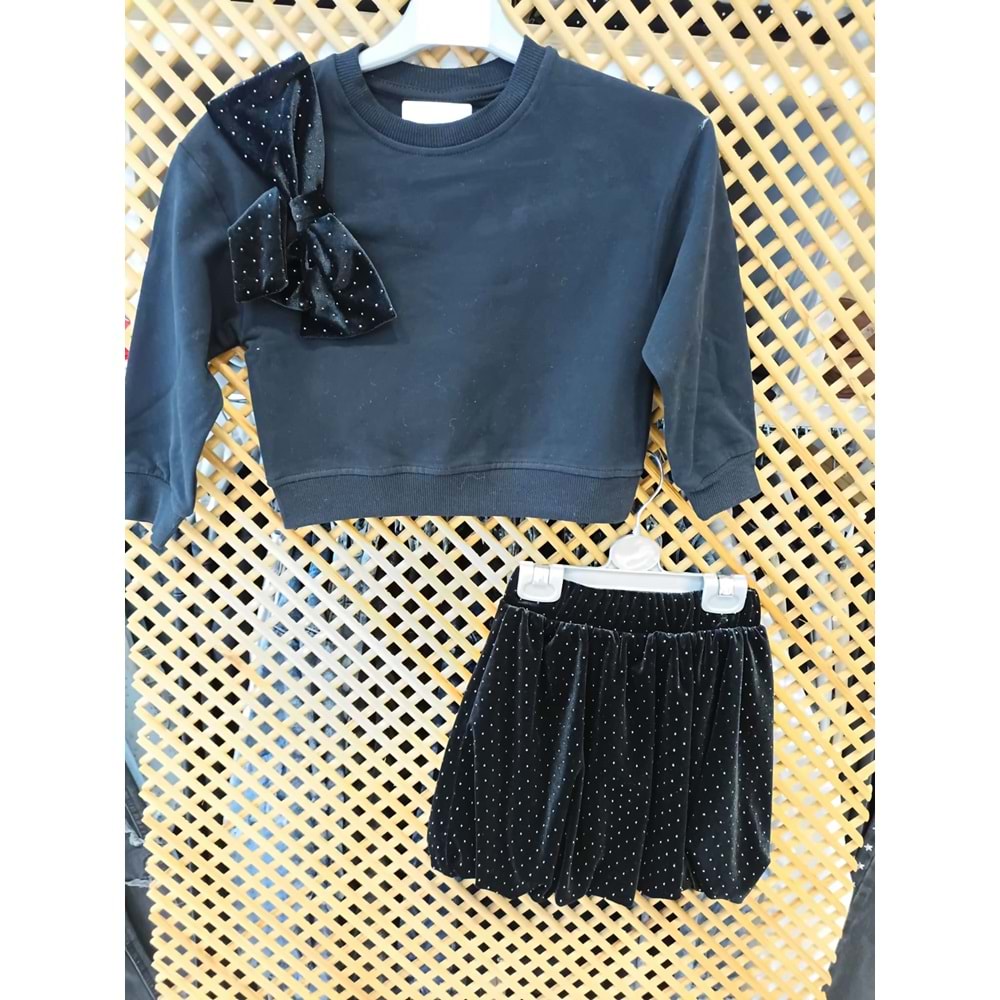 0278 ÇOCUK TAŞ DETAY BALON ETEKLİ SWEAT TAKIM