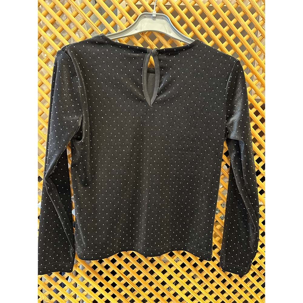 9939 ÇOCUK TAŞLI KADİFE BLUZ