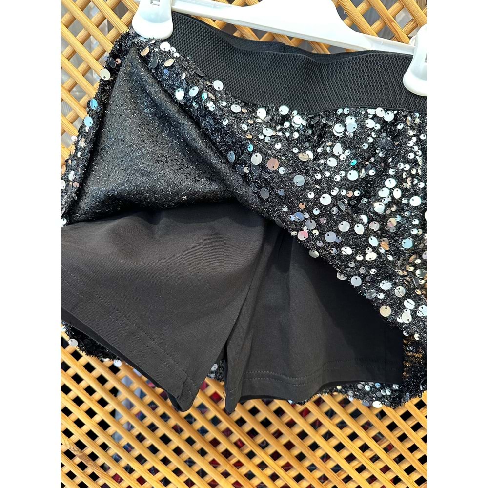 4955 ÇOCUK İÇİ PAMUK PENYE TAYTLI PUL PAYETLİ ETEK