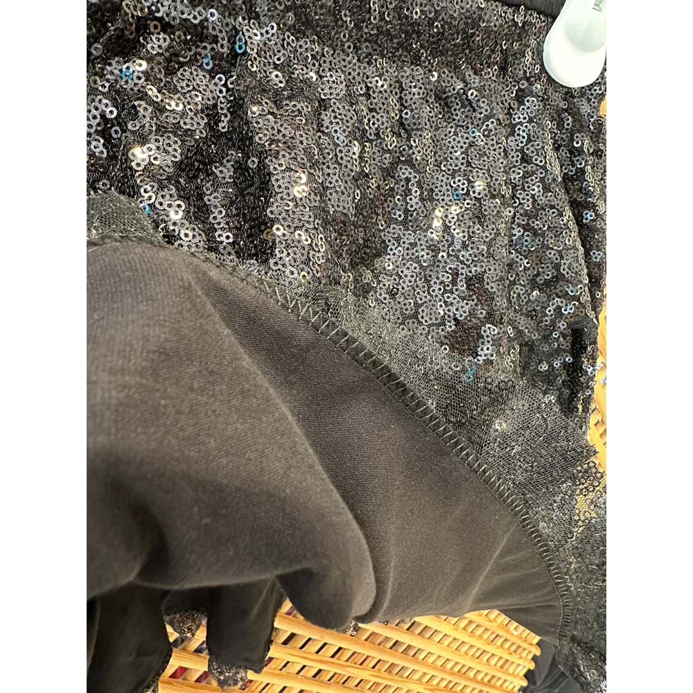 4953 ÇOCUK İÇİ PAMUK ASTAR BELİ LASTİKLİ PAYETLİ ETEK