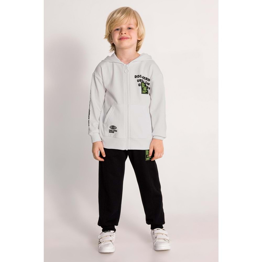 4655 ÇOCUK PAMUK KOTON KAPİŞONLU ÖNÜ FERMUARLI TAKIM