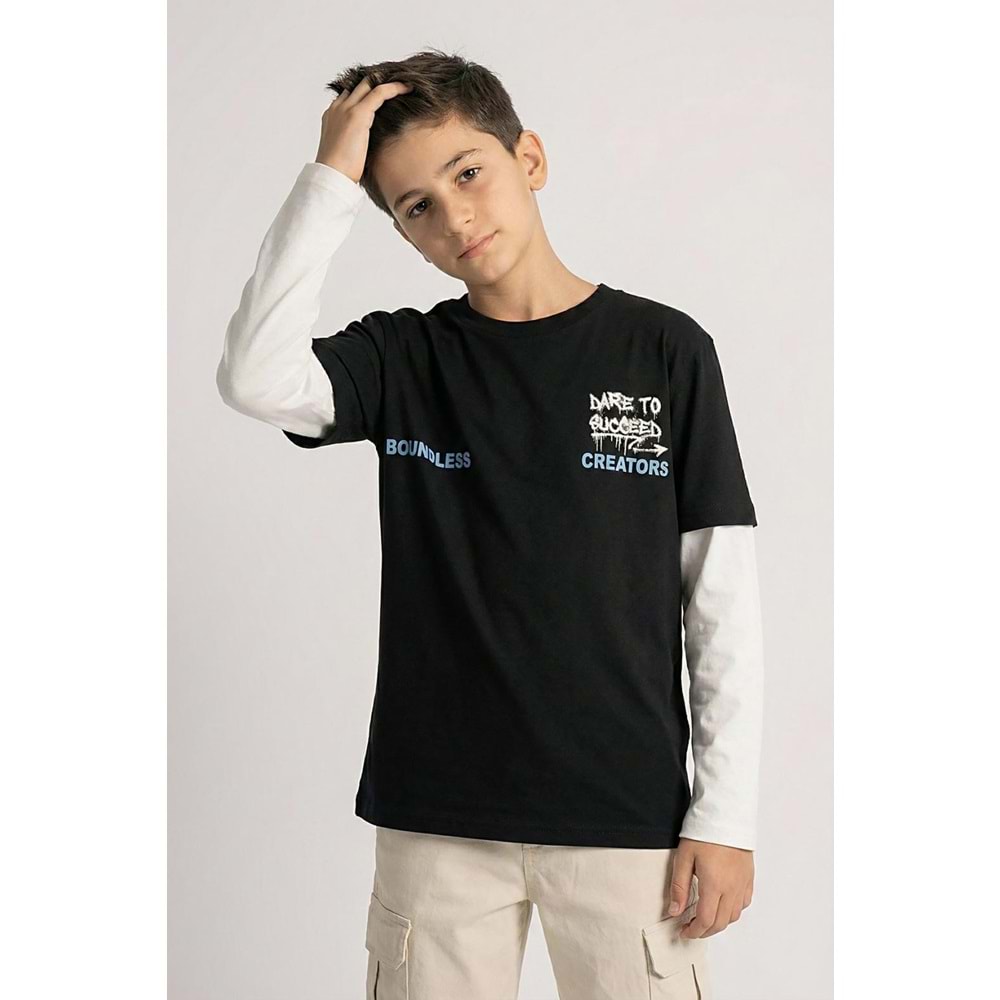 4151 ÇOCUK ÇİFT KOLLU SIRT BASKILI SWEAT