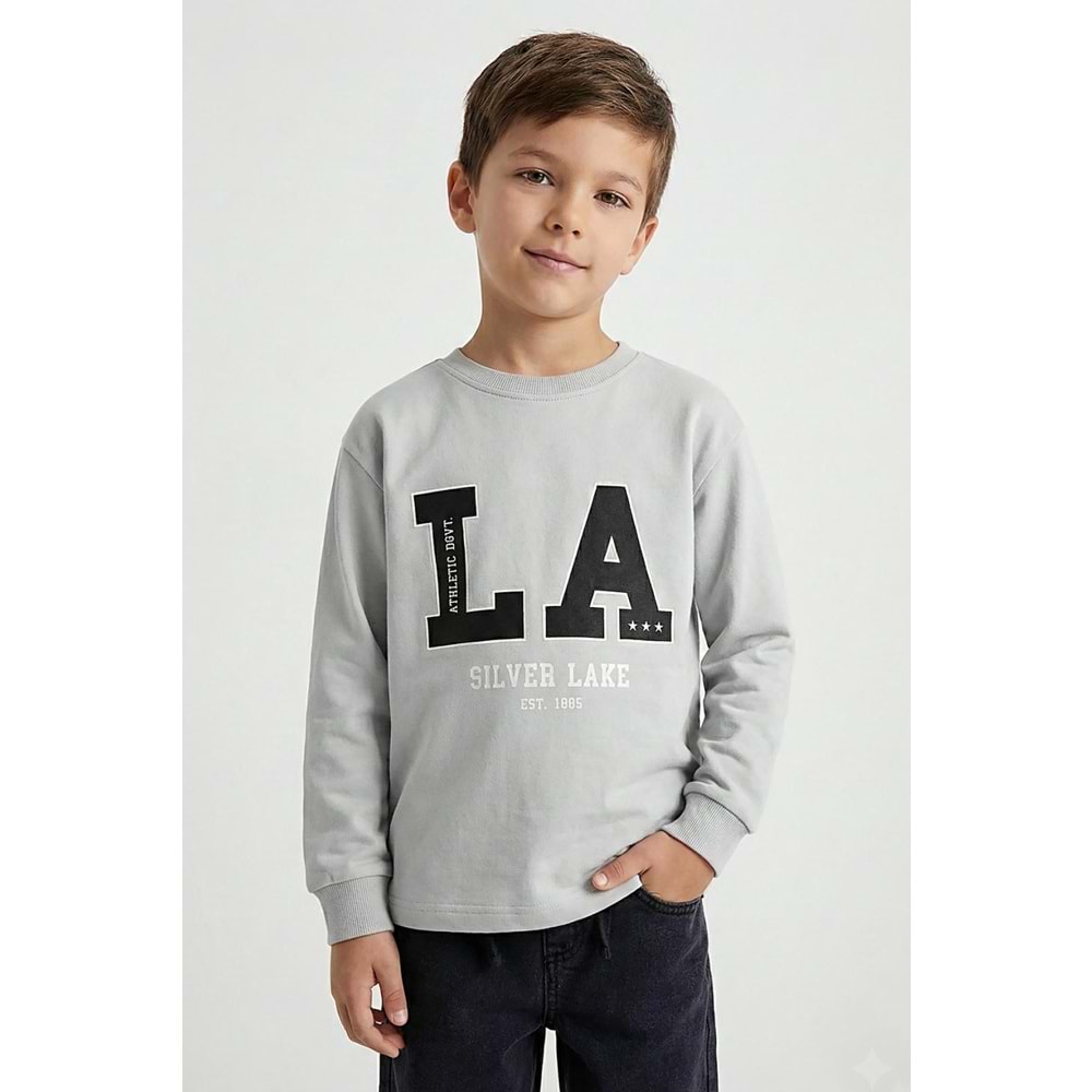 4155 ÇOCUK PAMUKLU ÖNÜ BASKILI SWEAT