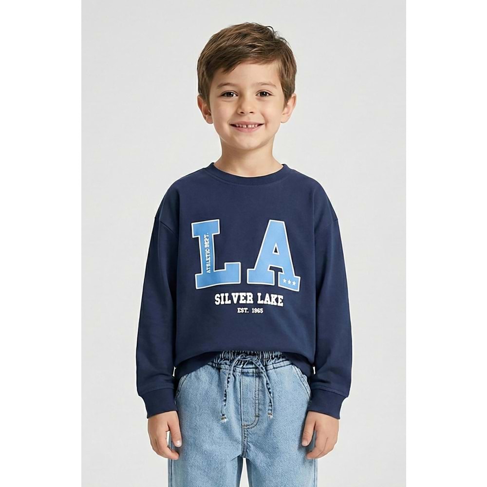 4155 ÇOCUK PAMUKLU ÖNÜ BASKILI SWEAT