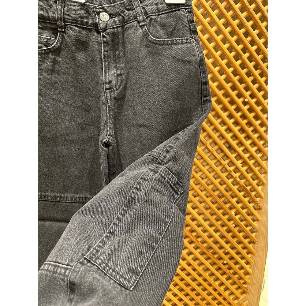 7698 ÇOCUK YAN BACAK KÜÇÜK CEP DETAYLI KOT PANTOLON