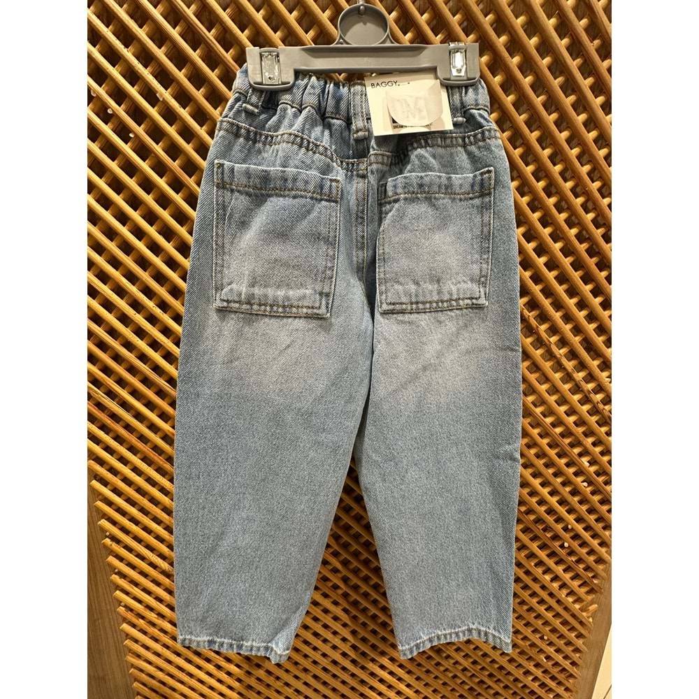 4138 ÇOCUK ARKA BEL LASTİKLİ ÖNDEN BAĞLAMALI YUMUŞAK KOT PANTOLON