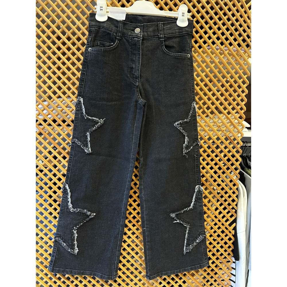 0043 ÇOCUK YILDIZ APLİKELİ KOT PANTOLON