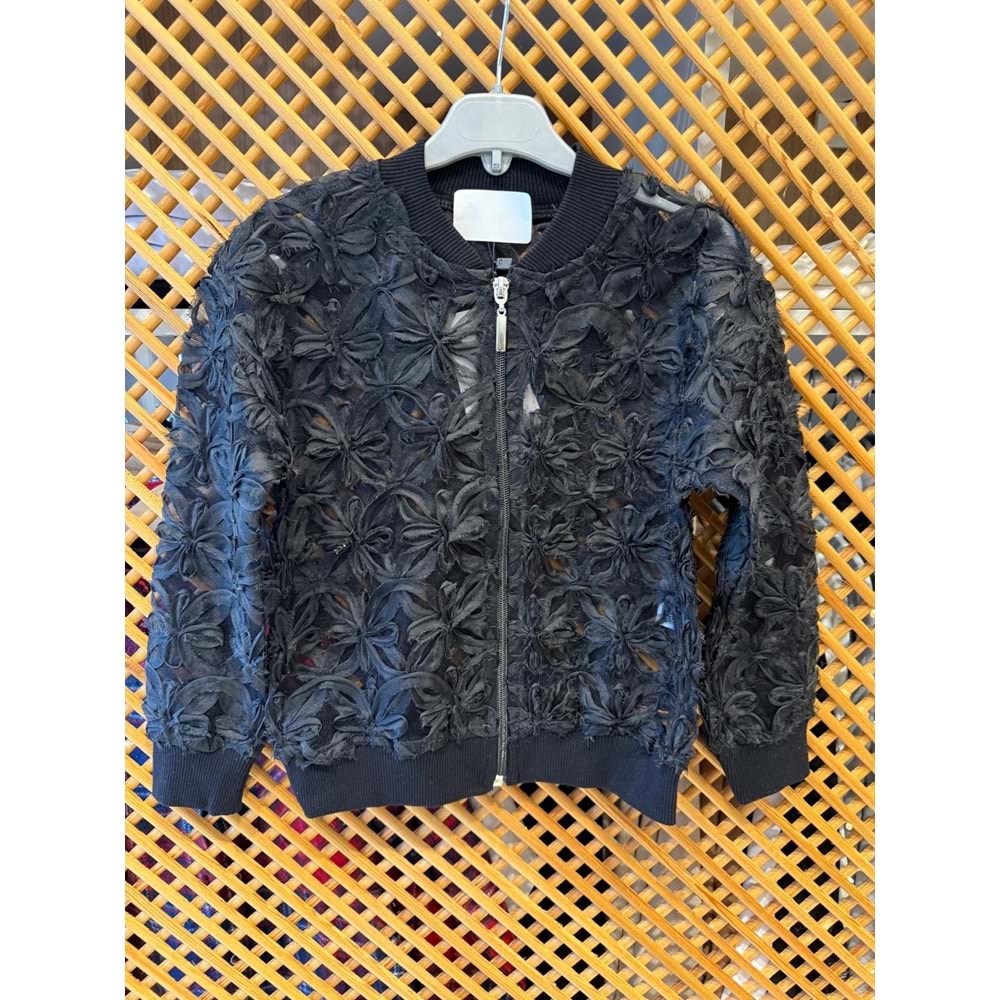 4981 ÇOCUK ÜÇ BOYUTLU KUMAŞ FERMUARLI CEKET