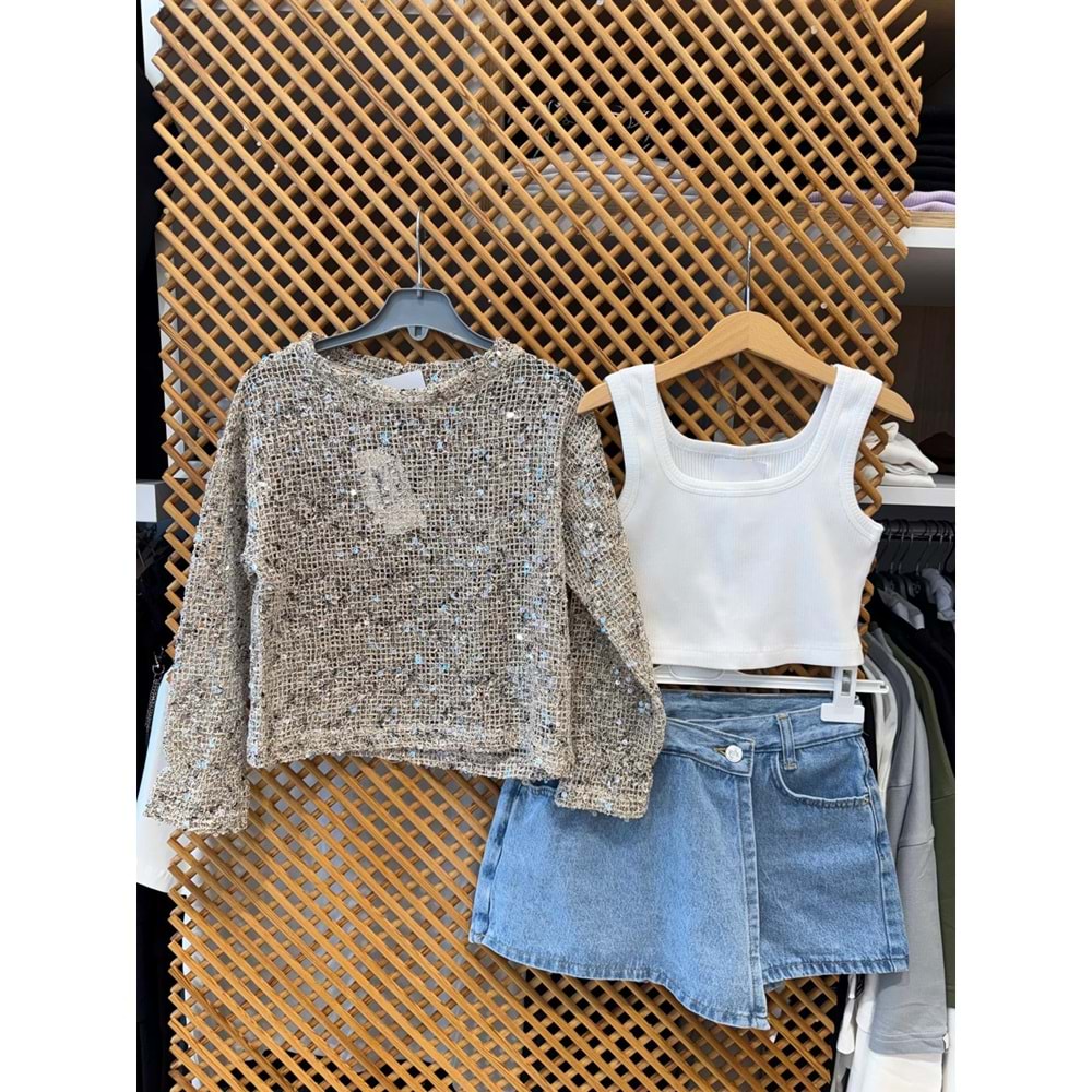 J13603 ÇOCUK KOT KAPAKLI ŞORT ETEK