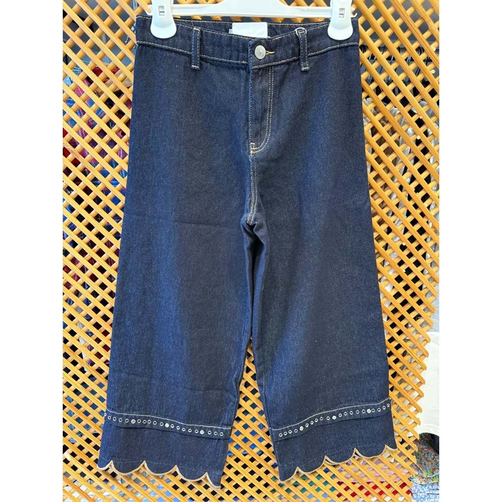 26104 ÇOCUK PAÇA DETAYLI KOT PANTOLON