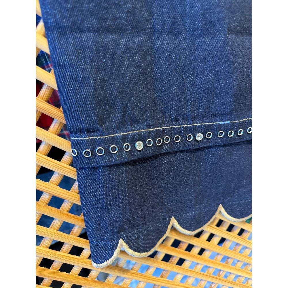 26104 ÇOCUK PAÇA DETAYLI KOT PANTOLON