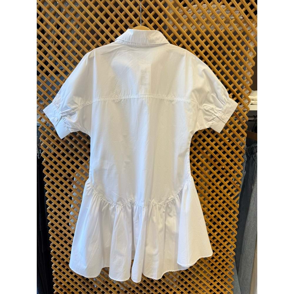 70825 ÇOCUK ÇIKARTILABİLİR GÜL DETAYLI GÖMLEK ELBİSE