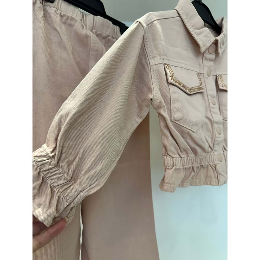 75482-75483 ÇOCUK CEP KAPAKLARI TAŞ DETAYLI BEL LASTİKLİ TAKIM