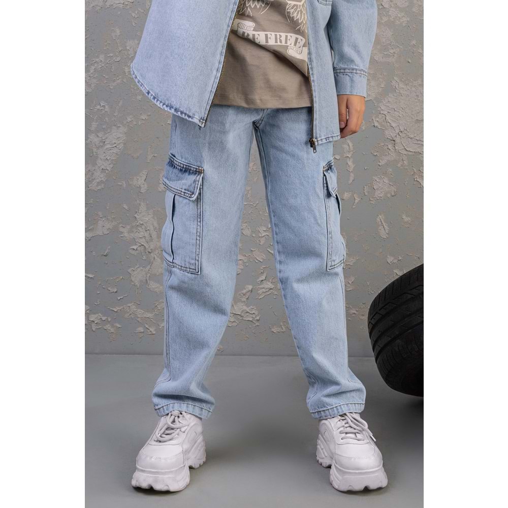 4984 ÇOCUK KARGO CEPLİ KOT PANTOLON