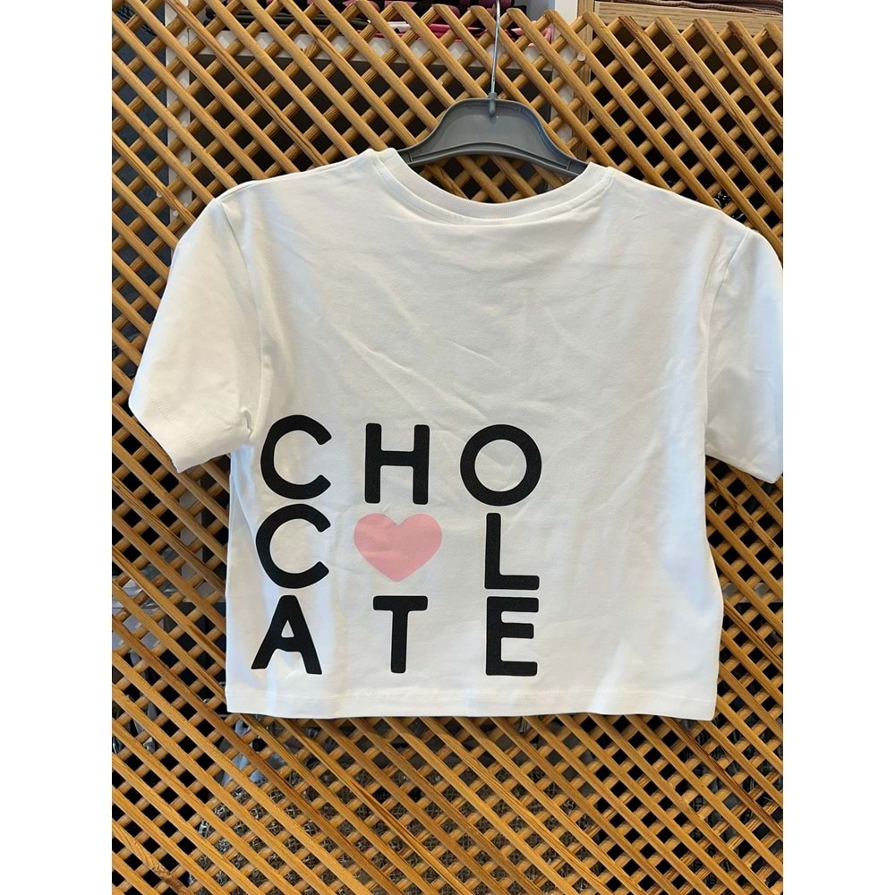 0767 CHOCOLATE ÖNÜ VE ARKASI BASKILI TİŞÖRT