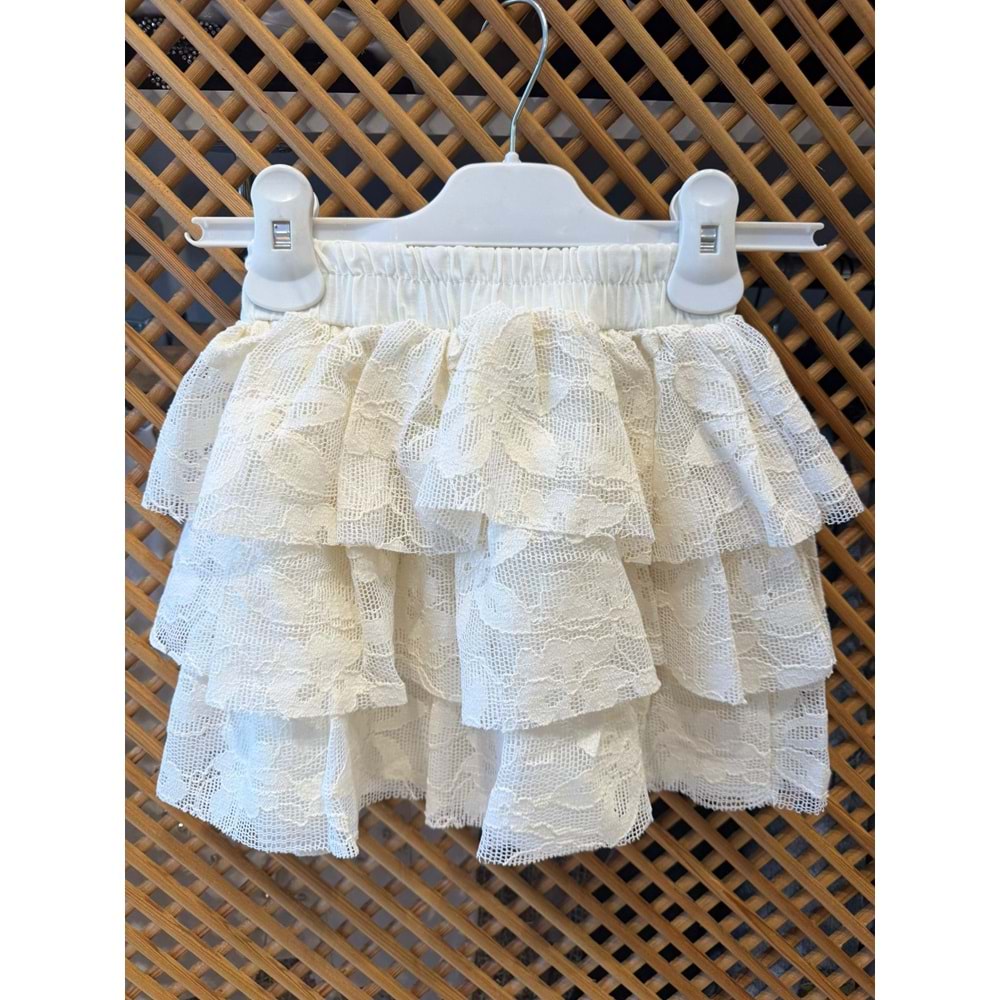 51523 ÇOCUK DANTELLİ KATLI ETEK