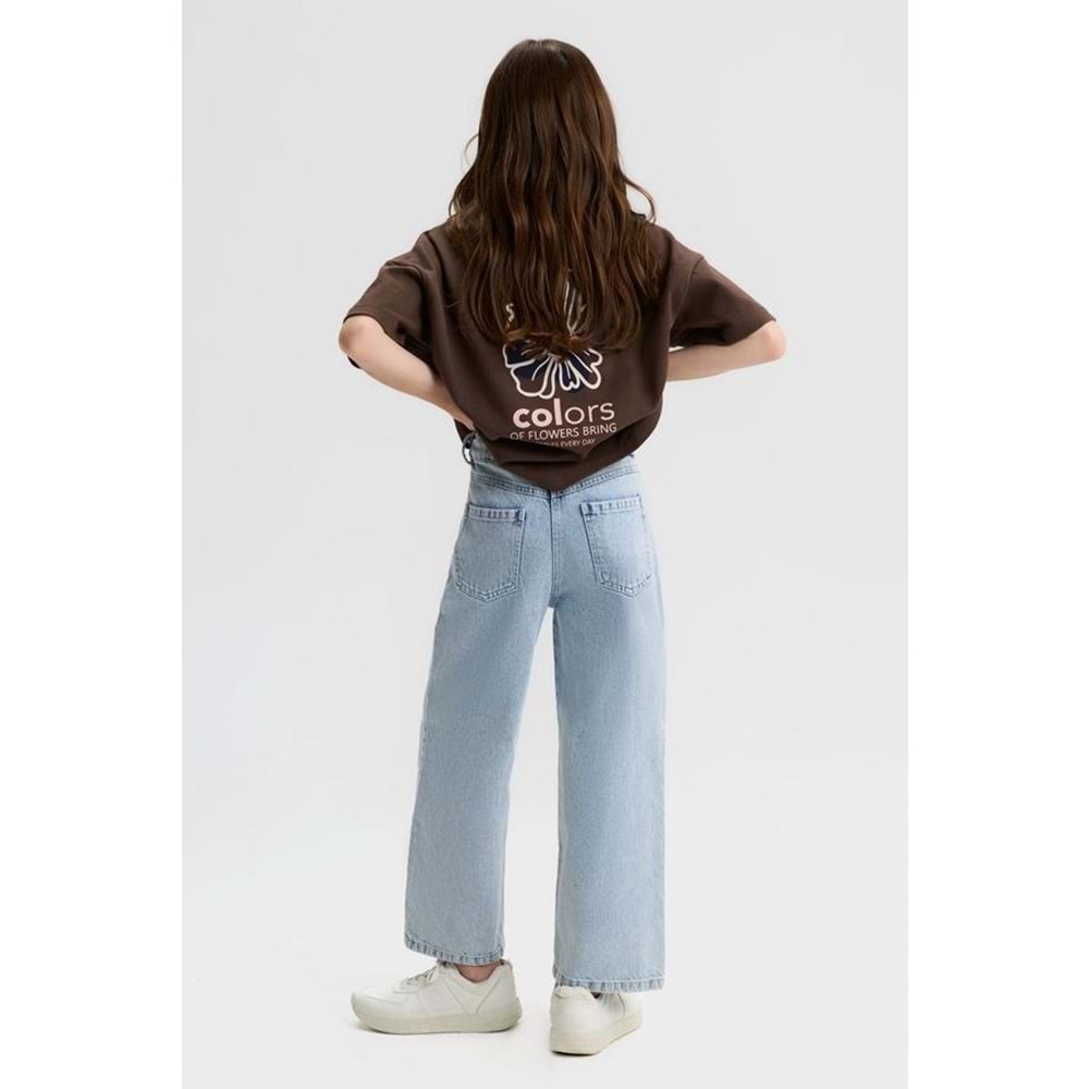 31387 ÇOCUK ÖNÜ VE SIRTI ÇİÇEK BASKILI TİŞÖRT