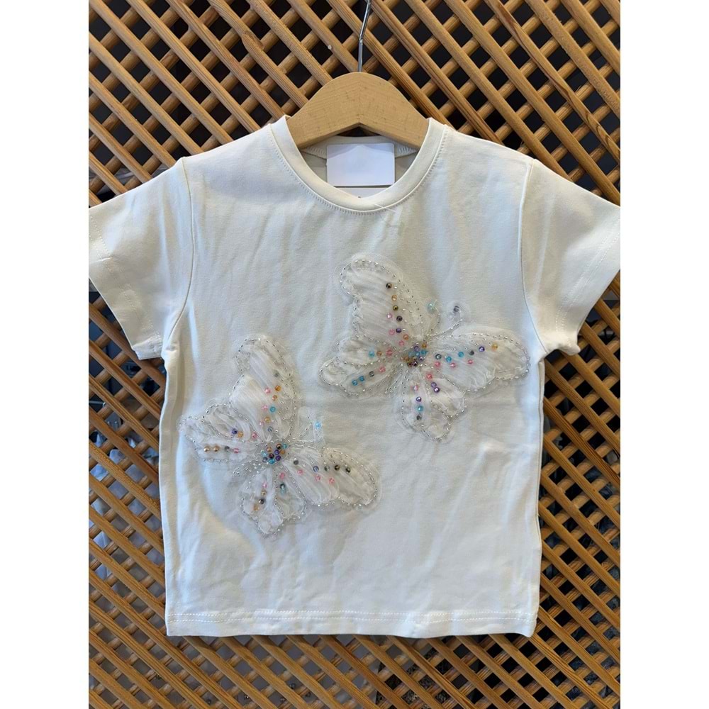 31549 ÇOCUK TAŞLI KELEBEKLİ TİŞÖRT