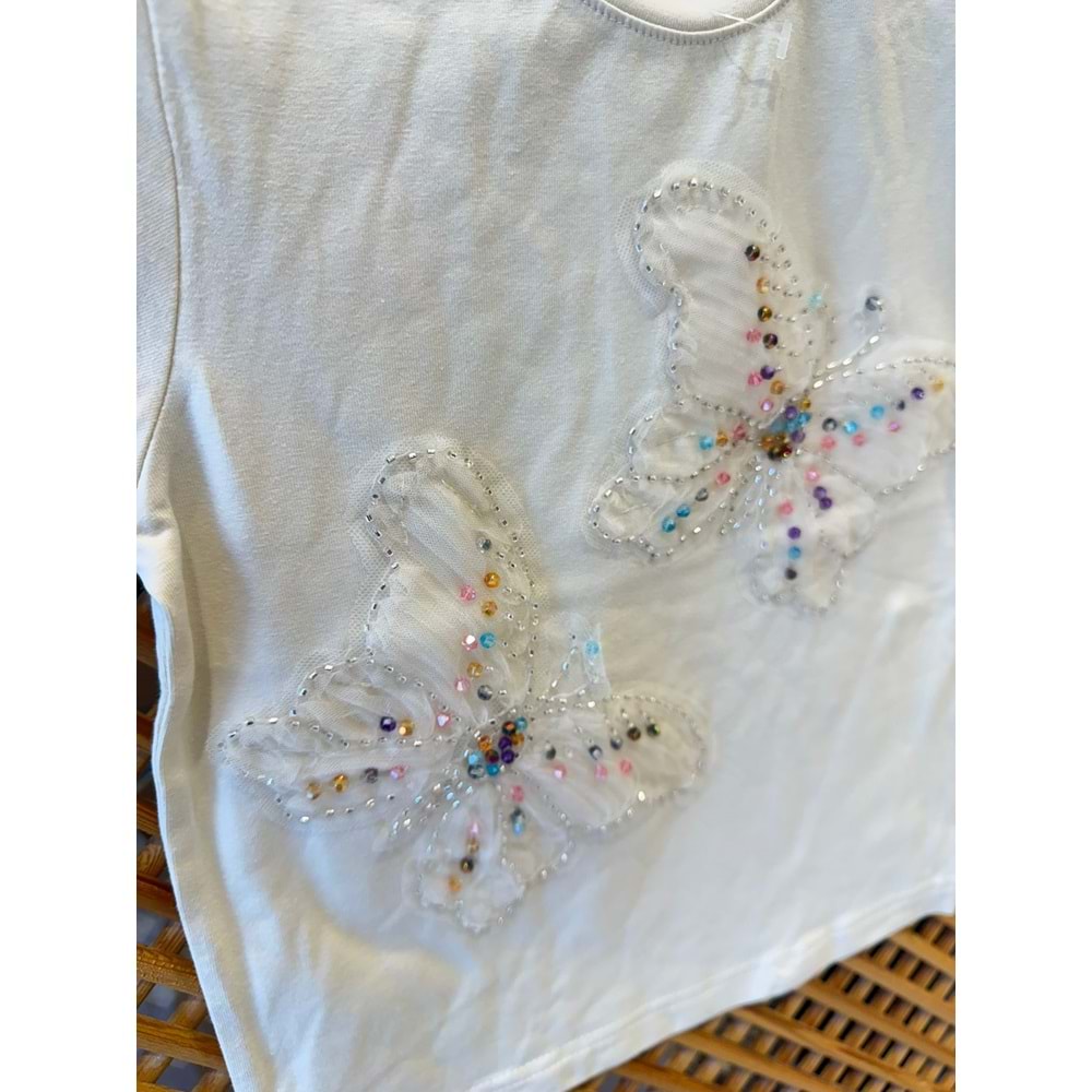 31549 ÇOCUK TAŞLI KELEBEKLİ TİŞÖRT