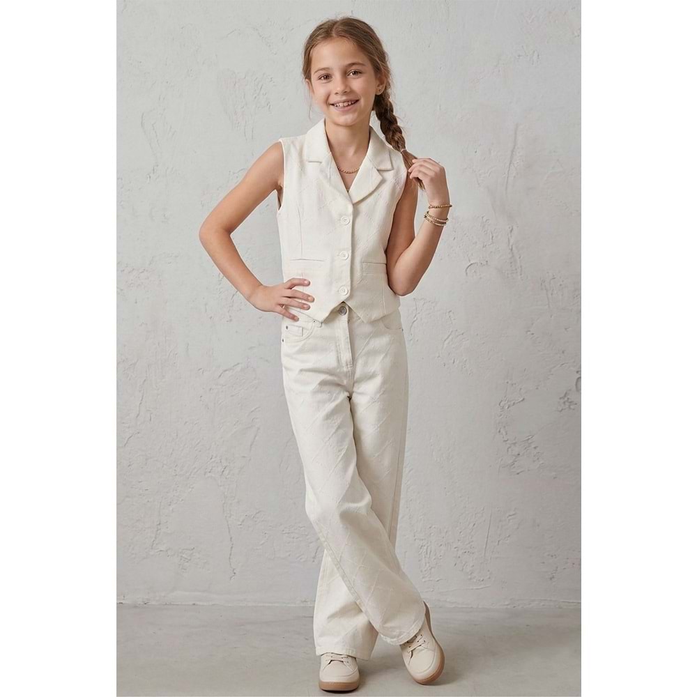 0788-0763 ÇOCUK DOKUMA YELEK PANTOLON TAKIM