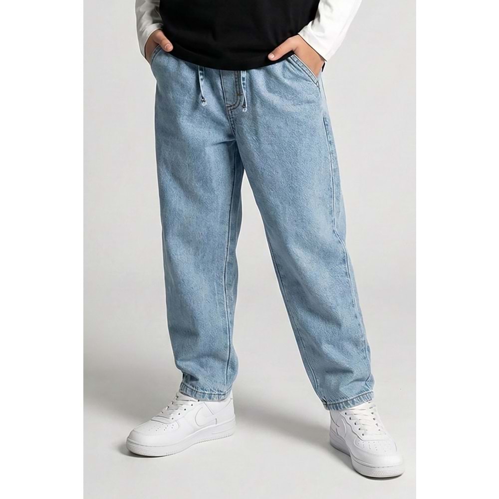 7694 ÇOCUK BELİ LASTİKLİ BAGGY KOT PANTOLON