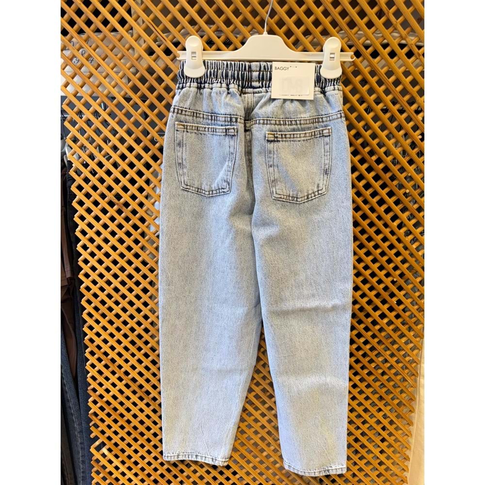 7694 ÇOCUK BELİ LASTİKLİ BAGGY KOT PANTOLON