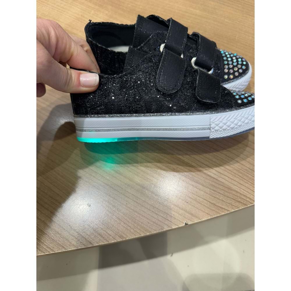 K-1221 DANTELLİ TAŞLI CIRTLI AYAKKABI (30 NUMARAYA KADAR IŞIKLI)