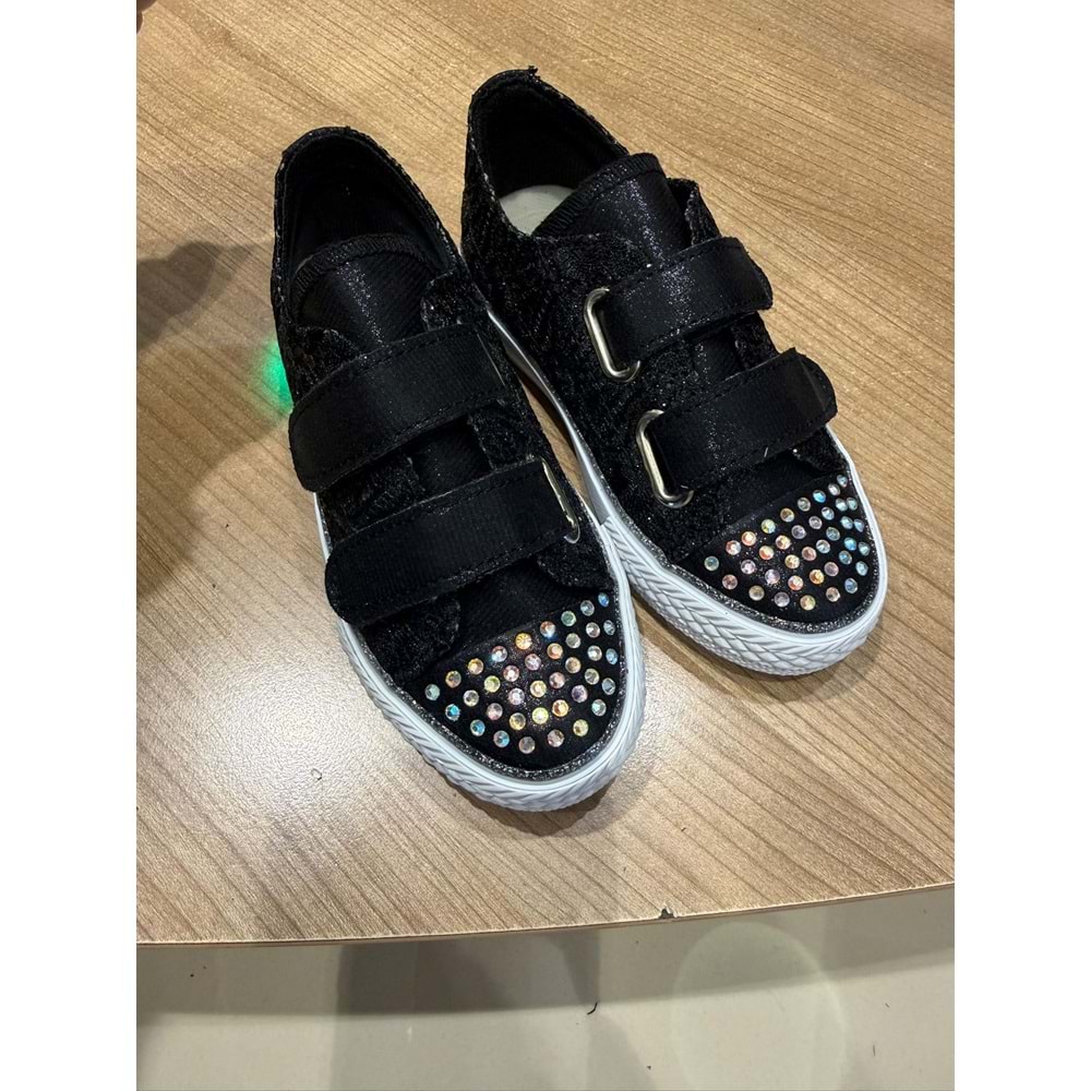 K-1221 DANTELLİ TAŞLI CIRTLI AYAKKABI (30 NUMARAYA KADAR IŞIKLI)