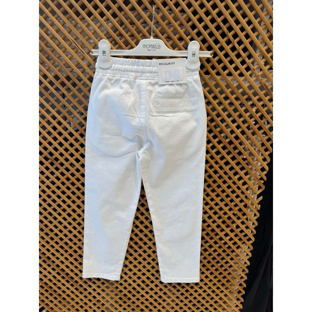 7723-7724 ÇOCUK PAMUKLU KUMAŞ BELİ LASTİKLİ PANTOLON