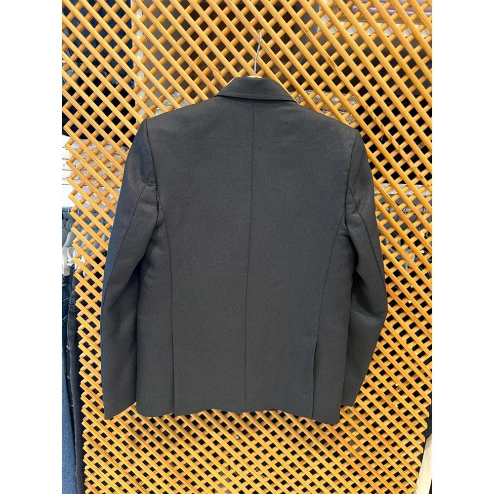 LKS606 ÇOCUK SLİM FİT SPOR KESİM ÇİFT YIRTMAÇ KUMAŞ BLAZER CEKET