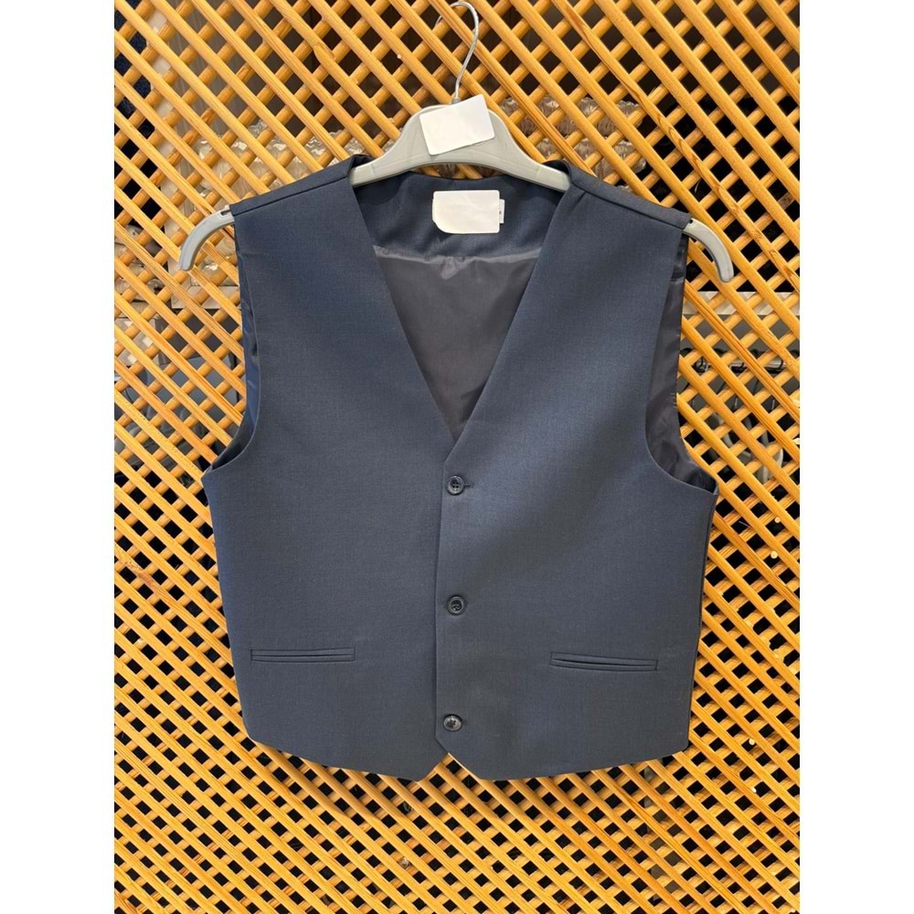 LKS607 ÇOCUK PAMUKLU KUMAŞ SPOR KESİM SLİM FİT YELEK