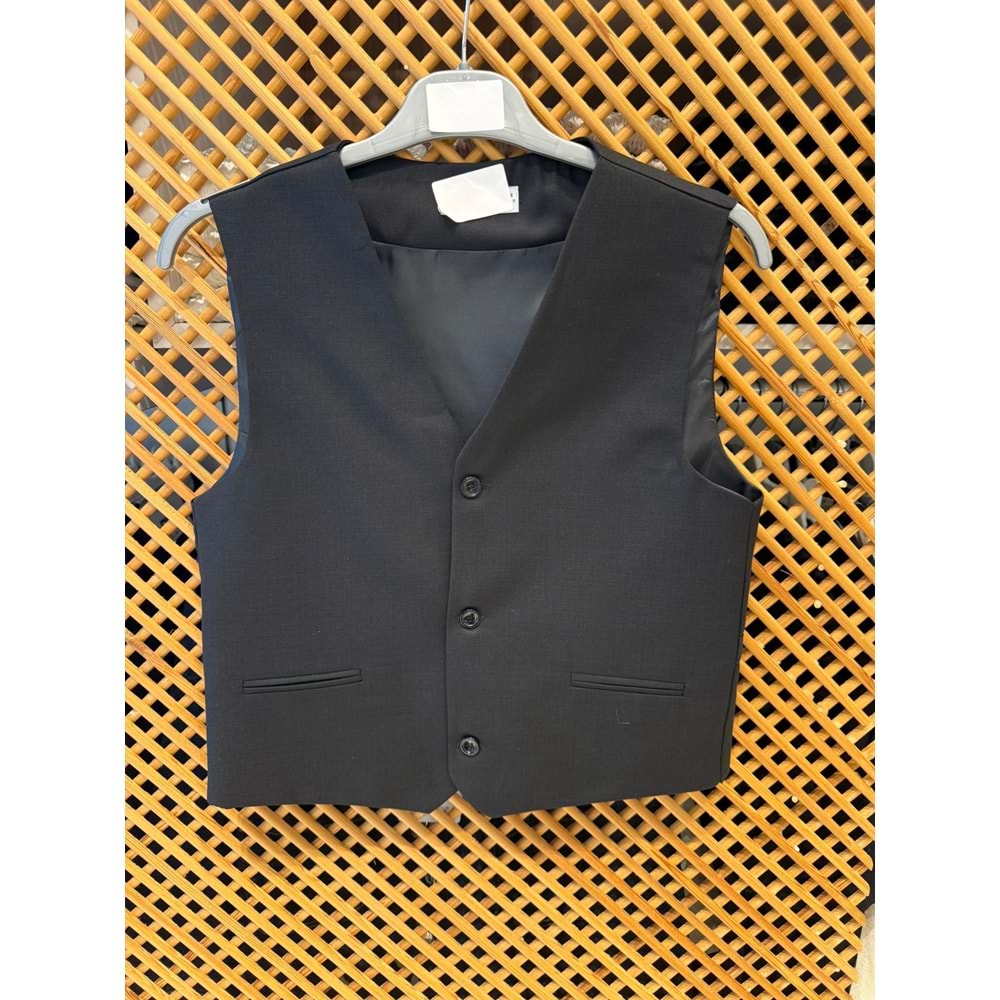LKS607 ÇOCUK PAMUKLU KUMAŞ SPOR KESİM SLİM FİT YELEK