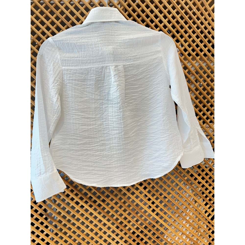 2359 ÇOCUK KIRIŞIK KUMAŞ OVERSIZE GÖMLEK