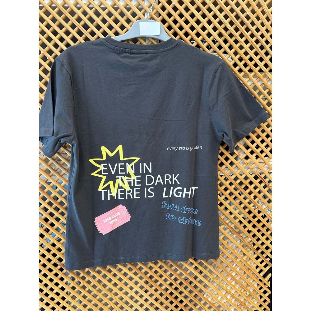 7780 ÇOCUK ÖNÜ VE ARKASI YAZILI BASKILI TİŞÖRT